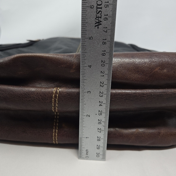 Jack Georges Men Leather Back Pack Black-Brown Hand Stained Buffalo Versatile - Picture 16 of 16